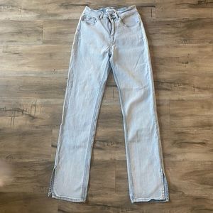 High Waisted Flare Cut Out Ankle Light Blue Fashion Denim Luxury Vintage Bootcut